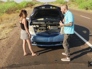 MOFOS Callie Jacobs's car has broke down so she paid with her tight pussy to Scott Nails
