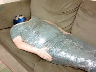 Mummified Face Bouncing Blowjob