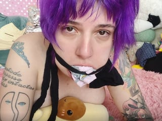 mouth gag and stuffed with socks