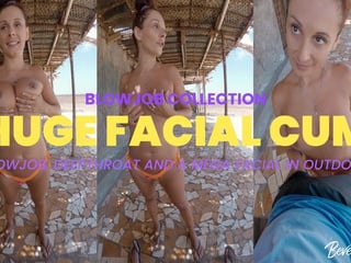Huge Facial Cum: Blowjob & Deepthroat in Outdoor