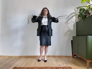 you humiliate me in leather cloth gloves bare legs m0