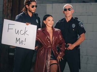 Horny Brandy Begs for Cops' Dicks