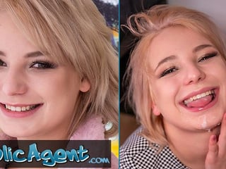 Short Hair Blonde Teen Picked Up for Public Fun