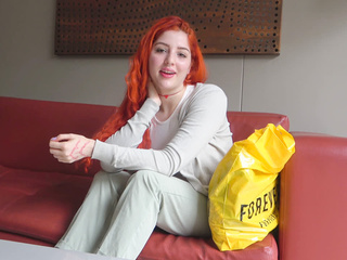Redhead LATINA 18YO was nervous on camera