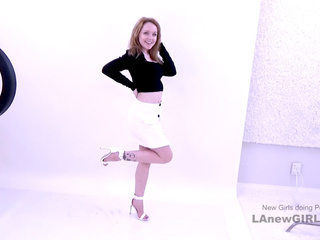 Horny blonde takes huge cock deepthroat at audition