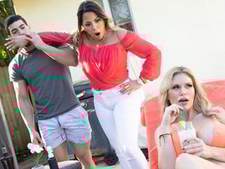 MOMMY'S BOY Stepmom understands why Stepson can't concentrate next to the busty teacher