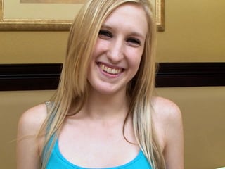 She is a skinny blonde 18 yr old making her debut porn