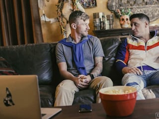 Movie night with step sister's bi curious boyfriend - Dalton Riley and Ryan Jordan
