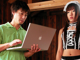 Adorable looking Asian lady Mahiru getting drilled