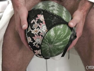 Horny Blonde Hawaiian Gizelle Blanco Catches Her Husband Fucking A Watermelon