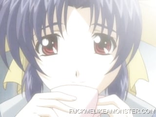 Busty hentai teen fucks her man on the beach