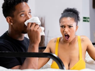 Horny panty sniffer has sex with big breasted latina in hostel